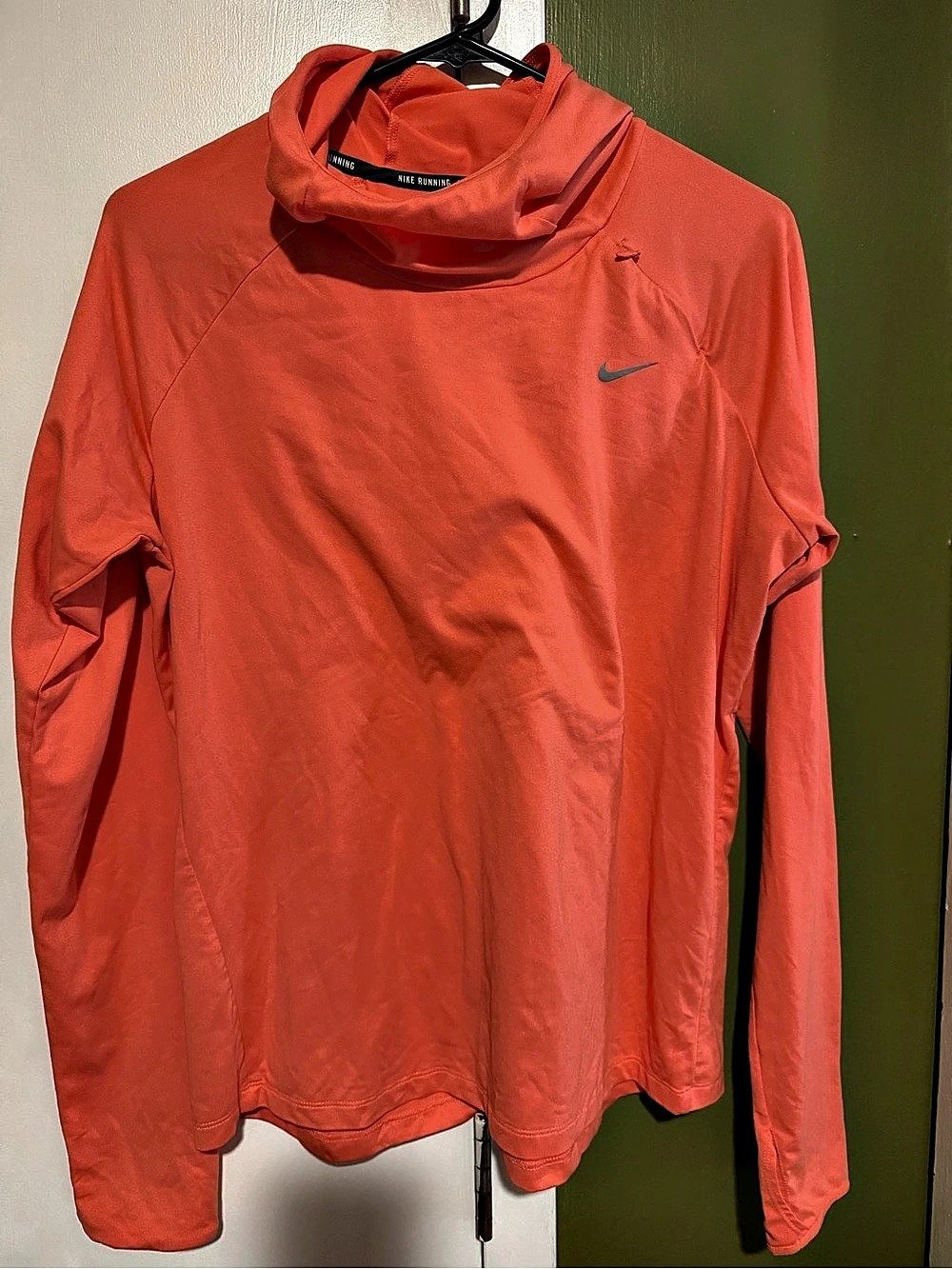 Nike Dri-FIT Cowl Neck Running Pullover Orange Hoodie